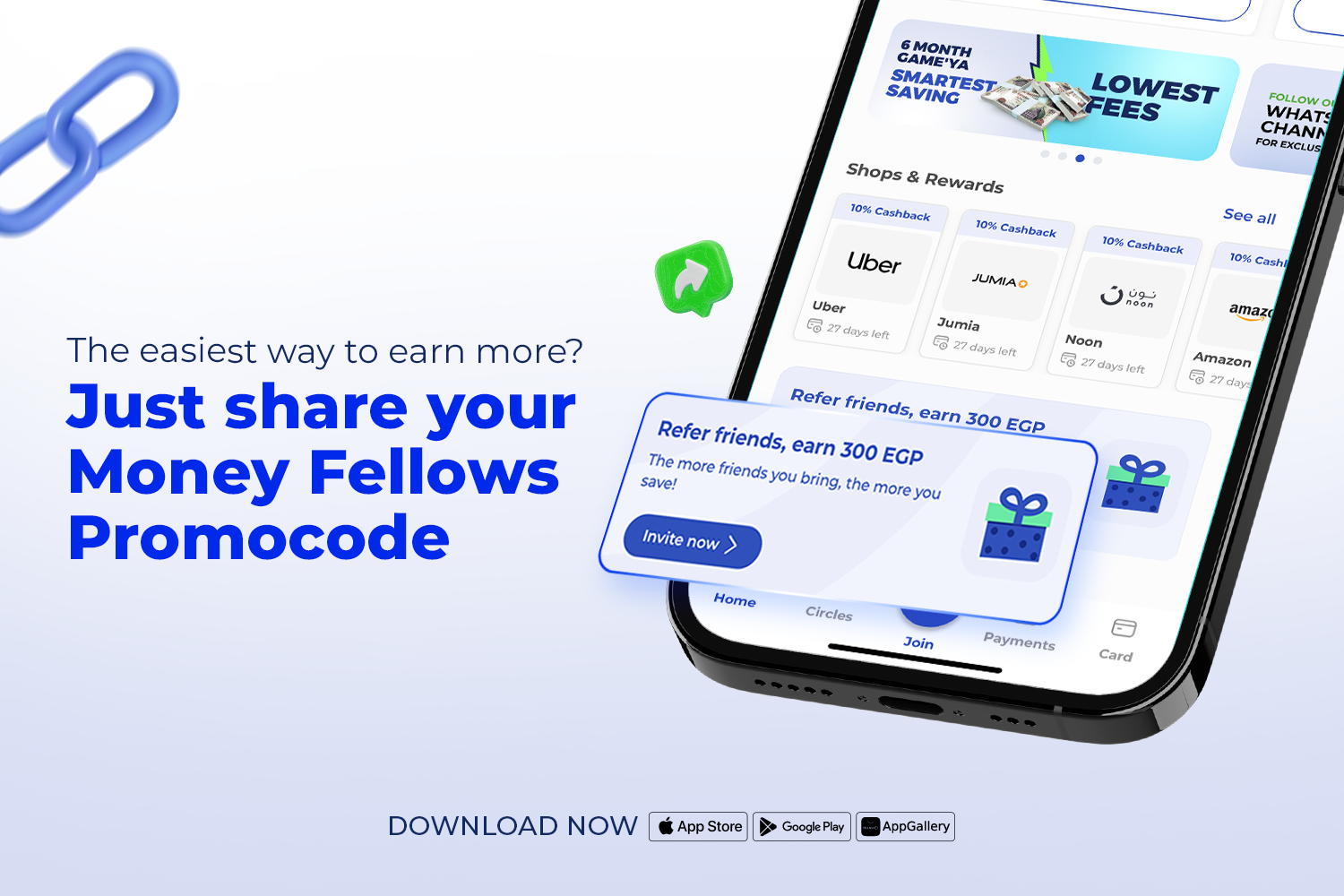 a mobile phone screen opens on money fellows app while focusing on the referral program section from Invite & Earn: Money Fellows’ Referral Program article